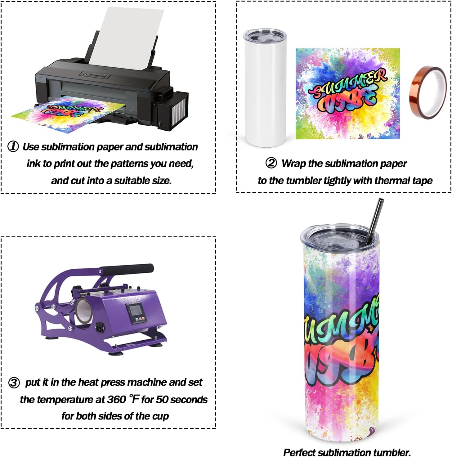 50 Pack Sublimation Tumblers B - Tumbler 20Oz White 评论和价格